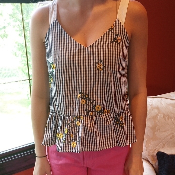 SHEIN Tops - Gingham Floral Women's Top